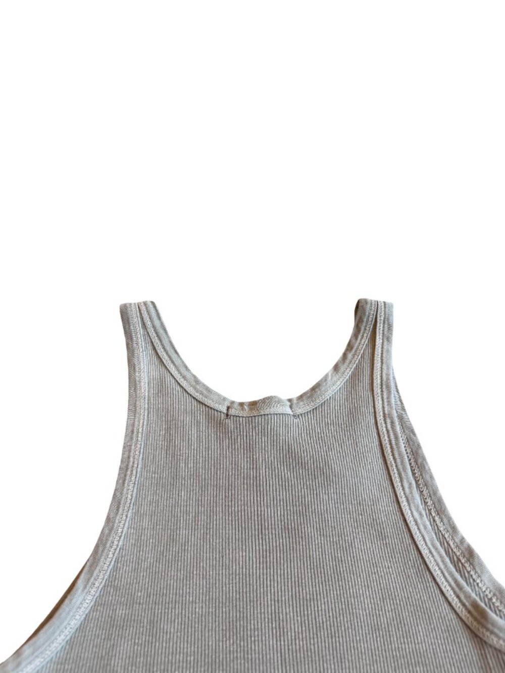 AMO Beige Ribbed Tank Top - Picture 12 of 14